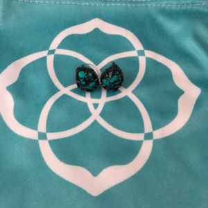 Kendra Scott Tessa Gunmetal Stud in Teal Magnesite